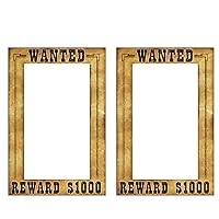 Beistle 2 Piece Western Wanted Photo Booth Selfie Frames For Wild West Cowboy Western Party Supplies