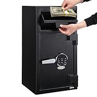 Digital Depository Safe Box, Electronic Steel Safe with Keypad, Locking Drop Box with Slot, Metal Lock Box with Two Emergency Keys for Your Valuables, 13.7'' X 15.7'' X 27.2''