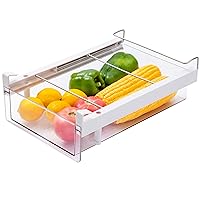 vacane Refrigerator Organizer Drawer,Plastic Fridge Drawer With Handle Pull Out Fridge Bins Organizer, Extra-Long Stretch 20