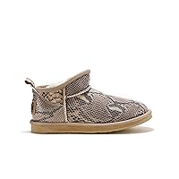 LUXE Women's Cosy Ultra Short Snake Sand Fashion Boot
