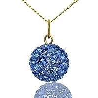 9ct Gold Shamballa Glitter Ball Necklace Chain 16