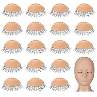 WSERE 9Pairs Removable Eyelids with Lashes, Replaced Eyelid Silicone Realistic Mannequin Eyelids, Mannequin Head Replacement Eyelids, Makeup Training Eyelashes Extensions Replaceable Practice Eyelid B