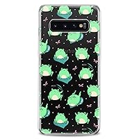 Case Compatible with Samsung S24 S23 S22 Plus S21 FE Ultra S20+ S10 Note 20 S10e S9 Kawaii Frogs Pattern Print Design Colorful Green Slim fit Cute Cute Clear Flexible Silicone Lake Child Kids