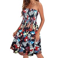 Summer Dresses for Women 2024-Wedding Guest Dresses-Beach Vacation Sexy Sleeveless Plunge Printed Dresses