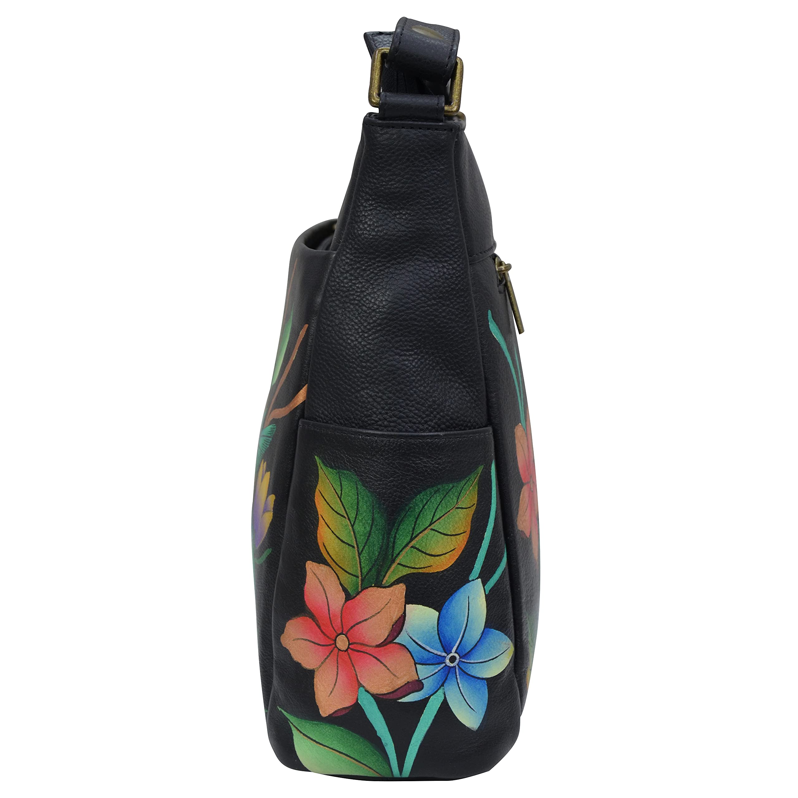 Anna by Anuschka Hand Painted Leather Women's Crossbody with Side Pockets