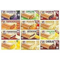 JJ's Bakery Ultimate Variety Pie Snack Pies, Individual Dessert, Fresh-Baked, Perfect for Snacks, Nut-Free, Kosher Parve, 4 Oz Each (Pack of 12)