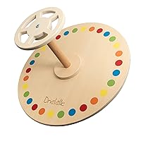 Wooden Spinner Seat - Sit and Spin - Bigger Size - Classic Spinning Activity Toy for Toddlers & Kids All Ages (Patent Pending)
