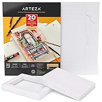 Arteza Mixed Media Paper Foldable Canvas Pad, 5x6.6 Inches, 20 Sheets, DIY Frame, Heavyweight Multimedia Paper, 228 lb, 370 GSM, Acid-Free, Art Supplies for Painting & Mixed Media Art
