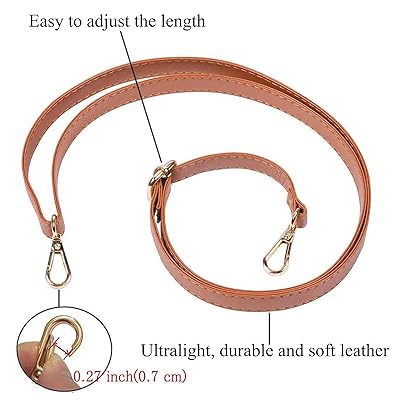Beaulegan Purse Strap Replacement - Microfiber Leather - 59 Inch Long  Adjustable for Crossbody Shoulder Bag - 0.7 Inch Wide, Dark Brown/Silver