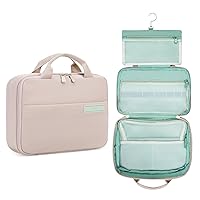 Toiletry Bag Travel for Women with Hanging, Non-slip TPU Material Portable Waterproof Cosmetic Case, Travel Organiser for Toiletries, Accessories, Full Size Container, Shampoo (Rose Quartz)