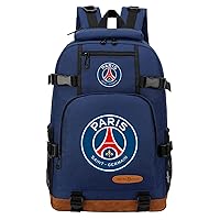 Youth PSG Graphic Travel Knapsack-Football Stars Messi & Neymar & Mbappe Bookbag Casual Canvas Daypack for Students