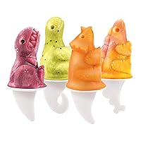 Dino Popsicle Molds (Set of 4) - Mess-Free Silicone Ice Pops for Homemade Freezer Snacks / Dishwasher-Safe, BPA-Free,White