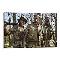 Vietnam Memorial Soldiers Bronze Monument Sculpture Statue Memorial Vietnam Veterans Army Memorial Poster1 Canvas Painting Posters And Prints Wall Art Pictures for Living Room Bedroom Decor 08x12inch