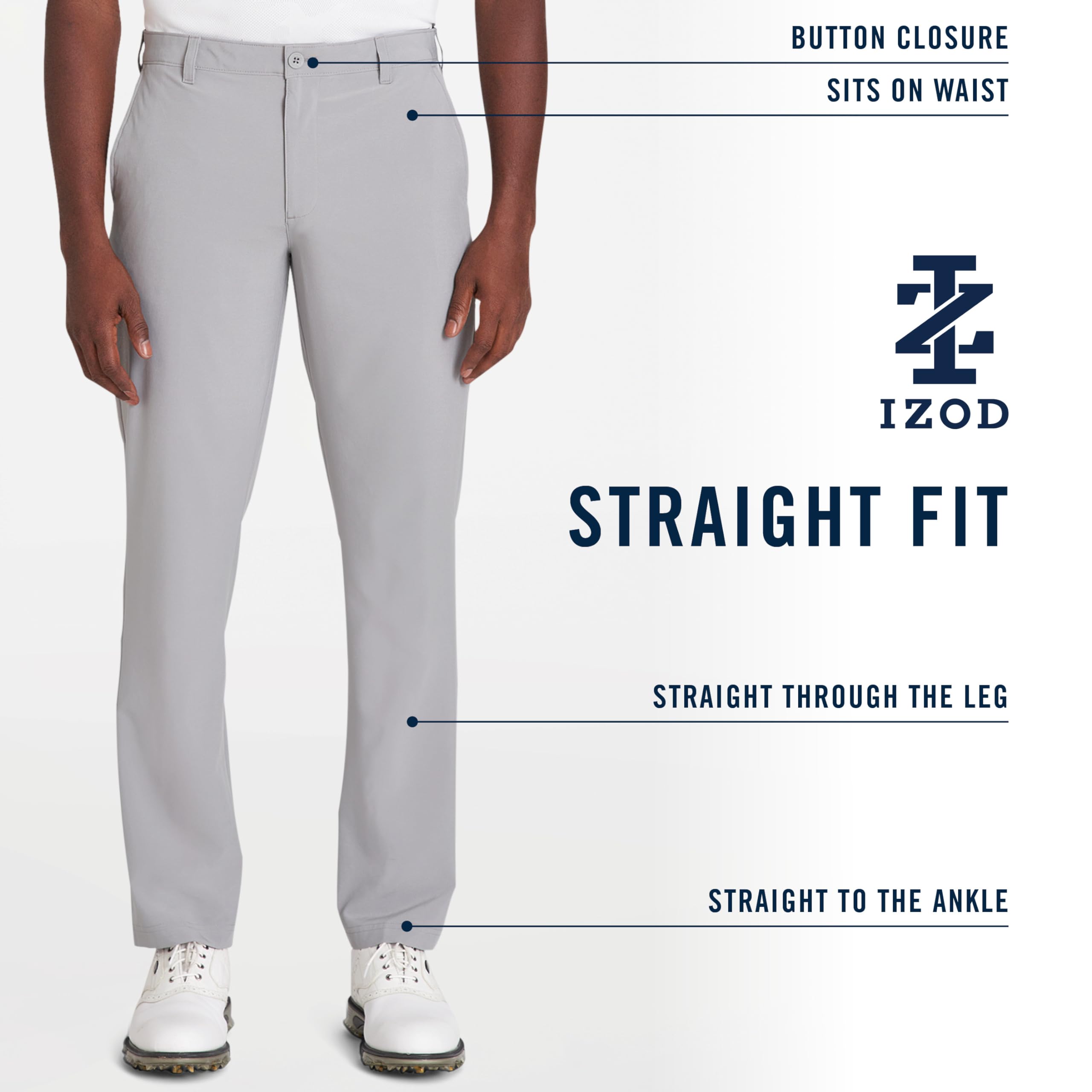 IZOD Men's Golf Swingflex Straight-fit Flat-Front Pants