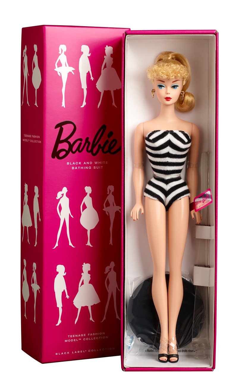 Barbie Teenage Fashion Model Collection Black and White Bathing Suit Barbie Doll