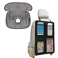 lebogner Child Car Seat Saver Waterproof Liner & Kick Mat Auto Seat Back Protectors + 4 Large Organizer Pockets