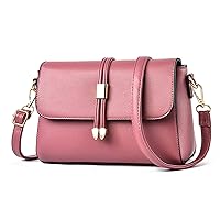 Ladies Shoulder bag Womens Crossbody Bag Women Business Satchel Messenger Bag Travel Shopping Cross-Body Handbags Waterproof PU Leather Pink