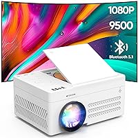 TMY Bluetooth Projector with DVD Player Built in, 1080P Outdoor Projector, Mini Portable DVD Projector Compatible with Smartphone/PC/TV Stick/HDMI/AV/USB/TF, indoor & outdoor use