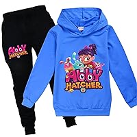 Little Girls Abby Hatcher Graphic Tracksuit,Pullover Hoodies and Casual Sweatpants Set for Kids/Teens(2-16Y)