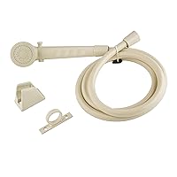 Dura Faucet (DF-SA130-BQ) RV High Pressure Shower Head and 60-inch Hose Kit - Water-Saving Trickle Switch (Bisque Parchment)