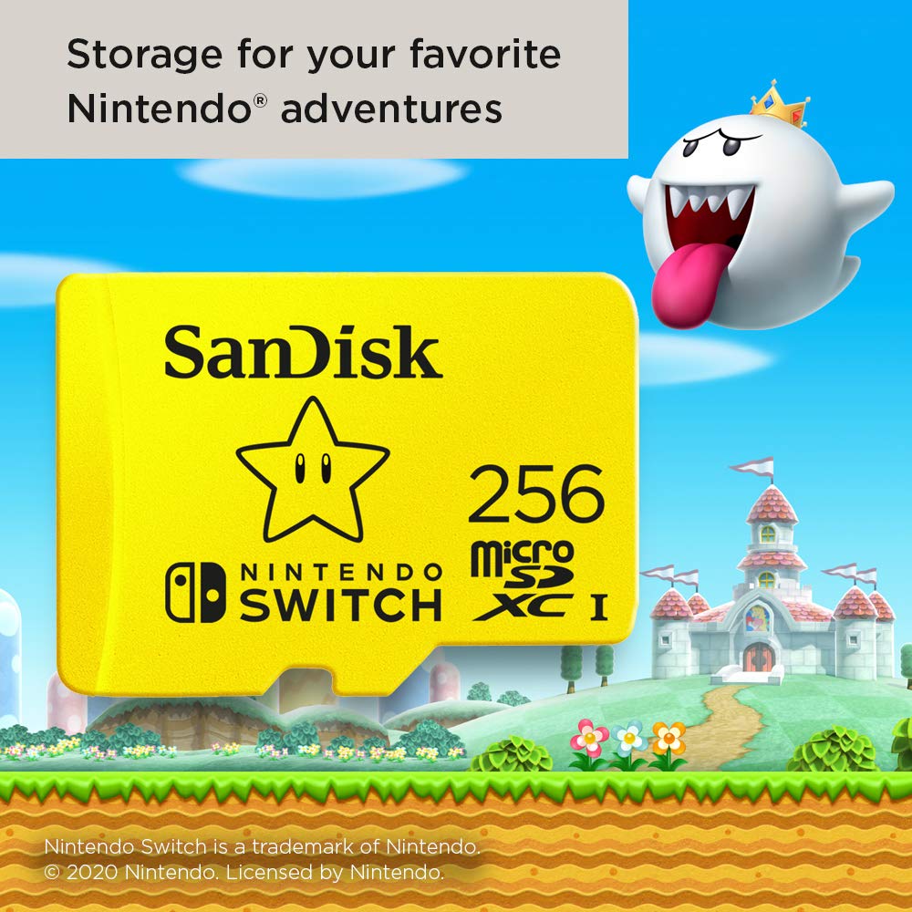 SanDisk 256GB microSDXC-Card, Licensed for Nintendo-Switch - SDSQXAO-256G-GNCZN , Yellow