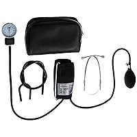 242 Labtron Home Blood Pressure Kit with Attached Stethoscope, Latex-Free Sphygmomanometer, Manual BP Monitor with Adult Cuff