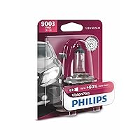 Philips 9003 VisionPlus Upgrade Headlight Bulb with up to 60% More Vision, 1 Pack