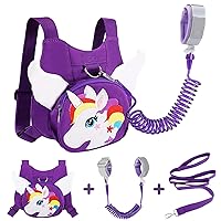 Toddler Harness Leash with Anti Lost Wrist Link, Accmor Unicorn Kids Harnesses Wrist Leashes, Child Walking Wristband Assistant Strap Hand Tether for Baby Girls (Purple)