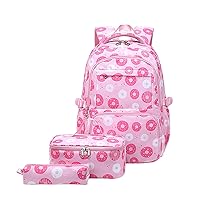 Cute Three Piece Printed Load Reducing Large Capacity Backpack Cute Three Piece Printed Load Reducing (Red, One Size)