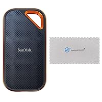 SanDisk Extreme PRO Portable External SSD 1TB Works with Playstation Gaming Consoles PS4 Pro, PS4, PS5 with USB Type-C Port (SDSSDE81-1T00-G25) - Bundle with Everything But Stromboli Microfiber Cloth