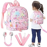 Accmor Toddler Harness Backpack Leash, Kid Unicorn Backpacks with Anti Lost Wrist Link, Cute Mini Child Harness Leashes for Walking, Keep Kids Close Back Pack Rope Tether Rein for Baby Girls