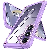 Oterkin for Samsung Galaxy S24 Case Clear, [20X Anti-Yellowing Technology] Galaxy S24 Case with [Built-in 4 Airbags][10FT Military Grade Protection] [Crystal Transparent Slim] S24 Phone Case (Purple)