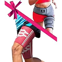 Sparthos Thigh Compression Sleeves [Flamingo Pink - Med] x Hip Brace [Left Leg]