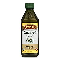 Pompeian USDA Organic Robust Extra Virgin Olive Oil, First Cold Pressed, Full-Bodied Flavor, Perfect for Salad Dressings & Marinades, 16 FL. OZ.