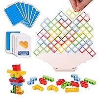 48pcs Tower Balance Stacking Blocks Game, Balance Blocks Stacking Game Set Board Games for Kids and Adults Board Games for 2 Players Home Games Parties Travel