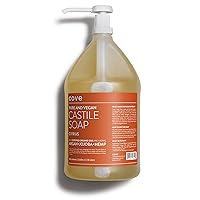 Castile Soap Citrus - 1 Gallon With Pump - Organic Argan, Jojoba, & Hemp Oils