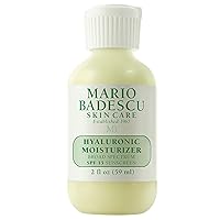 Mario Badescu Hyaluronic Face Moisturizer for Women and Men with SPF 15, Ideal Facial Moisturizer for Combination, Dry or Sensitive Skin, Sesame Seed Oil-Infused Moisturizer Face Cream, 2 Fl Oz
