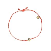 Silver or Gold-Plated Scallop Anklet - Adjustable Band, Wax-Coated - Brand Charm