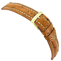 20mm Speidel Tan Genuine Ostrich Hand Stitched Thick Padded Mens Watch Band