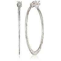 Amazon Collection Sterling Silver Hammered Hoop Earrings