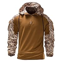 Men's Military Tactical Hoodie Outdoor Pullover Hooded Sweatshirt Retro Camouflage Print Hoody Raglan Sleeve Sweater