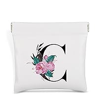 Letter Pocket Cosmetic Bag,Coin Purse for Women,Small Cosmetic Bag for Purse,Waterproof Small Makeup Bag for Cosmetics Headphones Jewelry,Birthday Gift for Sister Friends Mom Teacher Bridesmaids (C)