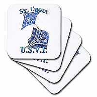 3dRose Blue Tribal Stingray for Any Vacation to st Croix, Coasters (cst-380281-4)