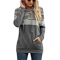 PrinStory Womens Sweatshirts Long Sleeve Casual Color Block Pullover Hoodies Fall Outfits 2023 Clothes