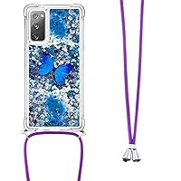 IVY Galaxy S20 FE Fashion Quicksand with Reinforced Corner and Drop Protection and Liquid Flow Design for Samsung Galaxy S20 FE / S20 FE 5G / S20 Lite / S20 Fan Edition Case - Butterfly