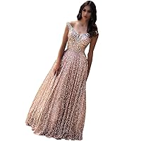 V Neck Ball Gown Gold Embroideried 2024 Prom Evening Formal Dresses with Cap Sleeves Corset Back