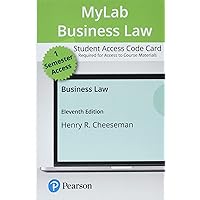 Business Law -- MyLab Business Law with Pearson eText Access Code Business Law -- MyLab Business Law with Pearson eText Access Code Printed Access Code