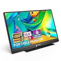 KYY Portable Monitor Latest 15.6'' FHD 1080P USB-C HDMI Laptop Monitor w/Smart Cover Bag & Dual Speakers, External HDR Computer Screen, Travel Gaming Monitor for PC MAC Phone Xbox PS4/5 Switch