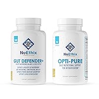 NuEthix Formulations Detoxification and Microbiome Balance Supplement Bundle of Opti-Pure, 30 Servings and Gut Defender+, 90 Servings