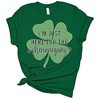 GyftWear I'm Just Here for The Shenanigans St. Patrick's Day Women's T-Shirt